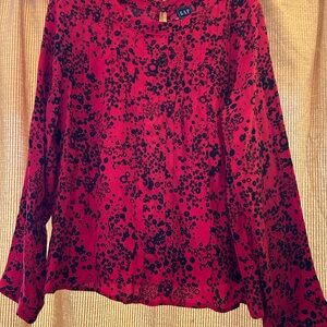 GAP Women's Vibrant Red and Black Blouse